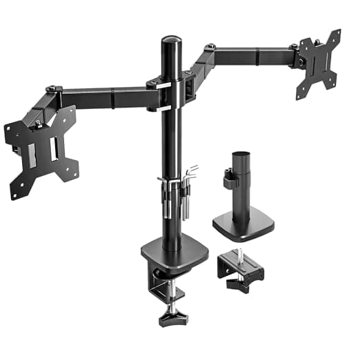 Image of Utopia Home Dual Monitor Arms Adjustable Screen Adjustable Arm Desk Mount for 13-32 Inch Screens, VESA Mount VESA 75/100mm, Full Motion Tilt & 360° Rotation, Max 10kg per Arm, Height Adjustable,