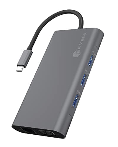 Image of ICY BOX USB-C Docking Station (10-in-1) with 1x HDMI and 1x VGA, USB-C Docking Station for Notebook (Gigabit Ethernet, 3 USB 3.0 Ports, PD 100W), IB-DK4040-CPD