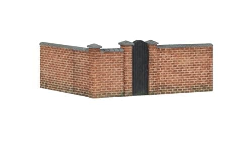 Image of Hornby R7355 OO Gauge Front and Right Hand Victorian Terrace House Garden Wall - Model Railway Accessories, Miniature Diorama Scenery for Hornby Train Sets - Lifelike Train Scenery Model - Scale 1:76