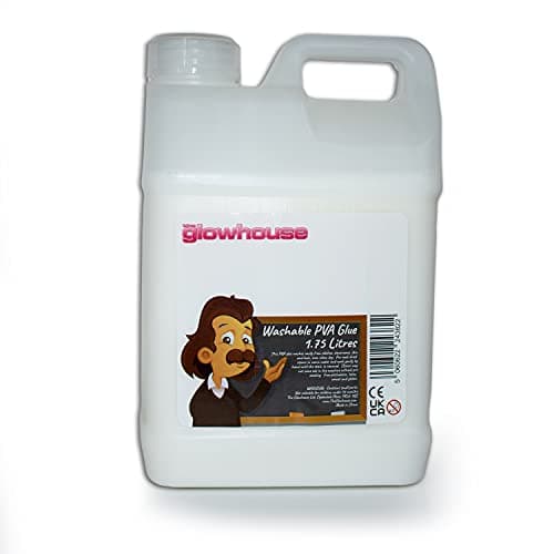 Image of The Glowhouse Premium 1.75L Washable PVA Glue - White, Clear, Strong, Washable - Craft, School, Slime Glue