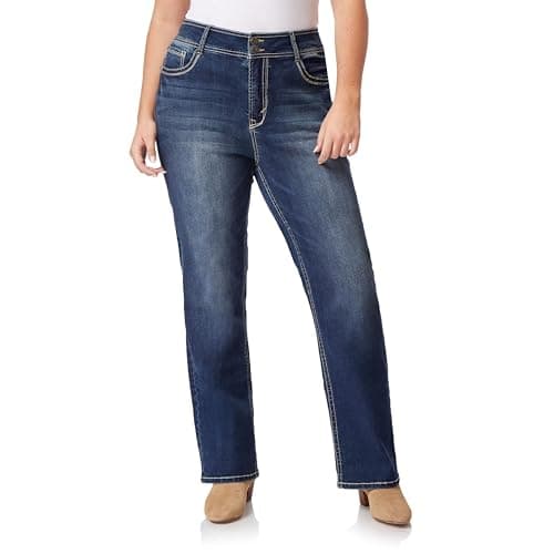Image of WallFlower Women's Size InstaStretch Luscious Curvy Bootcut Jeans, Heidi, 20 Plus Short