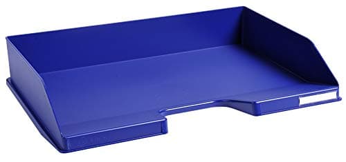 Image of Exacompta - Ref 117104D - Office Letter Trays Combo - 255 x 365 x 65mm in Size, Suitable for A4 Landscape Documents, Label Holder for Identification, Stackable - Night Blue