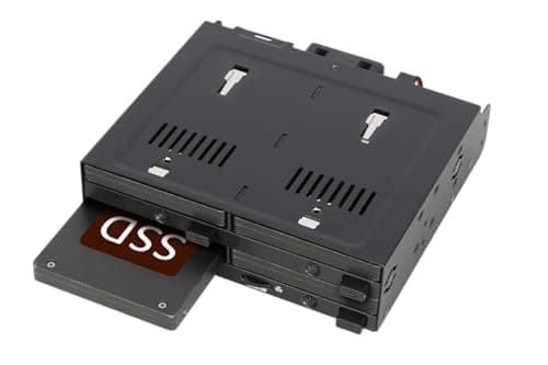 Image of ICY DOCK 4 Bay 2.5" SATA/SAS SSD/HDD Hot-Swap Docking Enclosure for 5.25" Bay - flexiDOCK MB014SP-B R1
