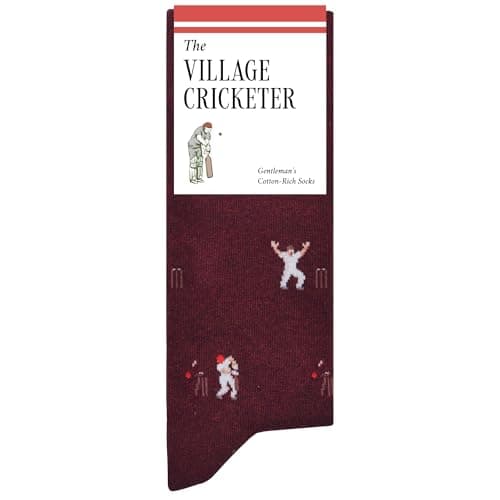 Image of The Village Cricketer - Funny Cricket Socks - Funny Cricket Gift for Men - 1 Pair, Size 7 to 12 - Fun Cricketer Socks