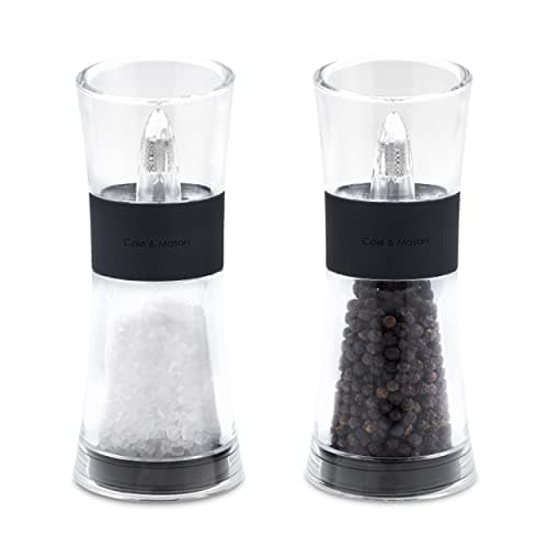 Image of Cole & Mason H581580 Flip 180 Black Salt and Pepper Mills, Classic Inverta, Acrylic, 154 mm, Gift Set, Includes 2 x Salt and Pepper Grinders