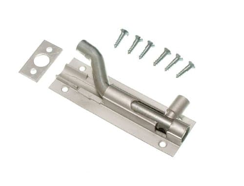 Image of Pack Of 1 100Mm 4 Inch Aluminium Door Bolt Swan Neck Offset With Screws