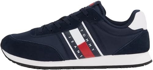 Image of Tommy Jeans Mens (New) Tjm Casual Em0em01351 Runner Sneaker, Blue Dark Night Navy, 10 UK