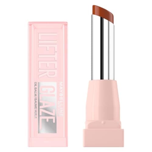 Image of Maybelline New York Lifter Glaze Lip Oil Balm, Up to 24HR Hydration, Plumping for Fuller Lips, Hyaluronic Acid & Acerola Cherry Extract for Ultra-Comfortable Shine, Shade: Latte Crush