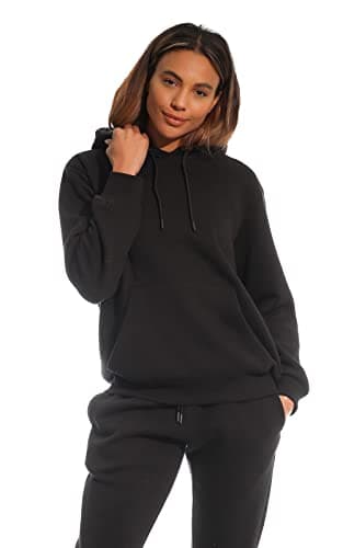 Image of Light & Shade Women’s Fleece Pullover Hoodie with Pocket Soft Hooded Sweatshirt with Drawstring Casual Lounge & Gym Wear (Black, M)