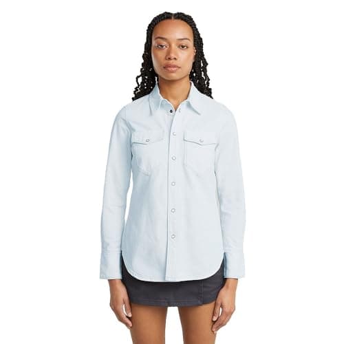 Image of G-STAR Women's Slim Western Shirt, Blue (Beached Faded Seasalt D24343-d539-h123), M