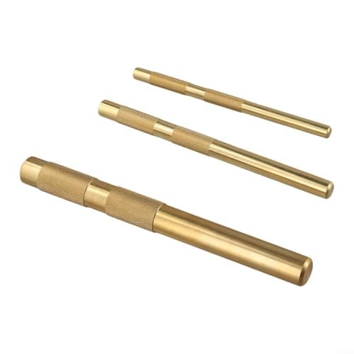Image of Brass Drift Punch Set 3Pcs for Mechanics and Engineers, Non Marring Punch Tools for Various Applications