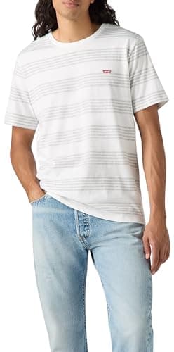 Image of Levi's Men's SS Original Housemark Tee T-Shirt, Baste Stripe Bright, XS