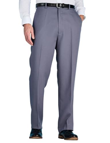 Image of Chums Men's Stretch Waist Formal Smart Work Trousers Elasticated Waist Grey