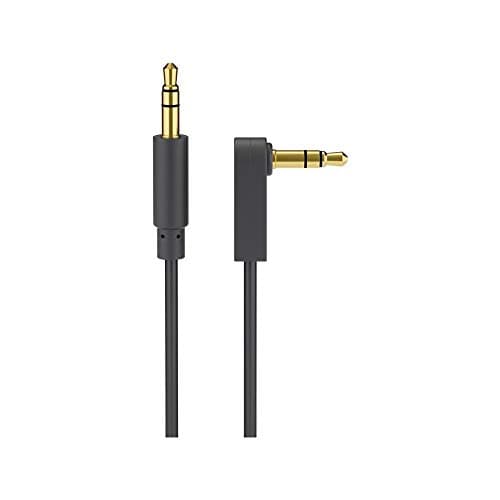 Image of Goobay 67784 AUX Audio Connector Cable, 3.5 mm Stereo, 3-Pin, Slim, CU, Angled, 1.5 m Cable Length