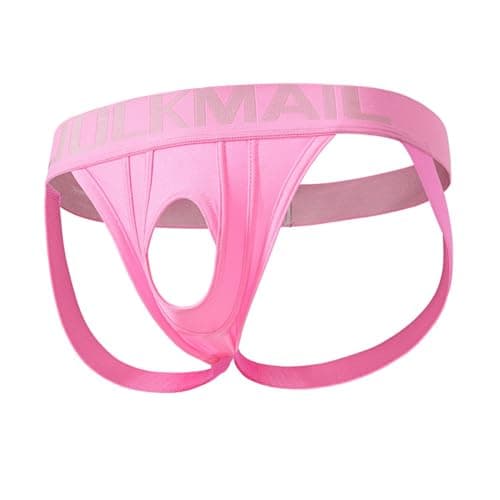 Image of JOCKMAIL Jockstrap for Men Low Rise Bulge Pouch Jockstraps Cut-Out Double Jock Straps for Men Gym, Club, Daily Wear (UK, Alpha, XL, Regular, Regular, pink)