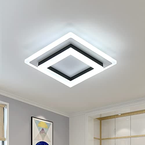Image of AUA LED Ceiling Light, 24W Modern Ceiling Lamp, LED Ceiling Lights for Bedroom Hallway Office Kitchen Living Room, Cold White 6500K