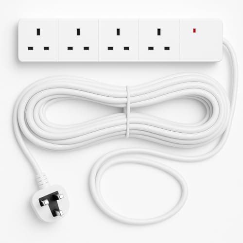 Image of 5M 4 Way Extension Cable Power Multiple Devices Safely And Efficiently With Long Reach Heavy Duty 5 Meter Cable Ideal For Home Office And Workshop Use
