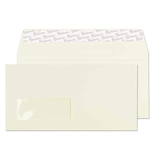 Image of Blake Business DL 110 x 220 mm 120 gsm Peel & Seal Window Wallet Envelopes (71265) Oyster Wove - Pack of 50