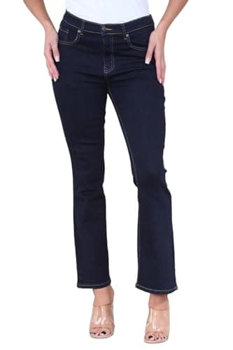 Image of MYT Womens Magic Shaping Slim Flare Leg Jeans Stretch High Waisted Ladies Boot Cut Denim Indigo 12