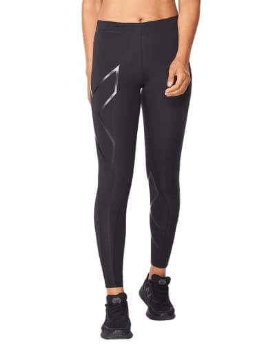 Image of 2XU Women's Core Compression Tights, Black/Silver, S Tall UK