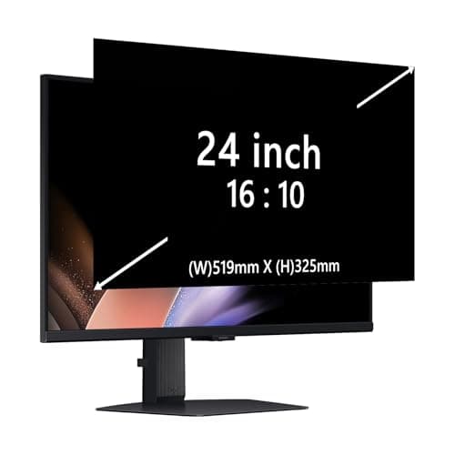 Image of RanBluu 24 inch Laptop Privacy Screen Filter for Display, 24" Removable Anti Glare Protector, Blue Light Filter Shield Film for Computer Screen & Monitor (24" 16:10)