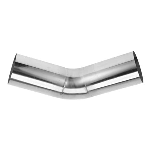 Image of Motoforti 45 Degree Mandrel Exhaust Pipe DIY Custom Car Modified Exhaust Pipe Tubing Piping 80mm/3.15" OD 150mm/5.91" Length 304 Stainless Steel Silver Tone