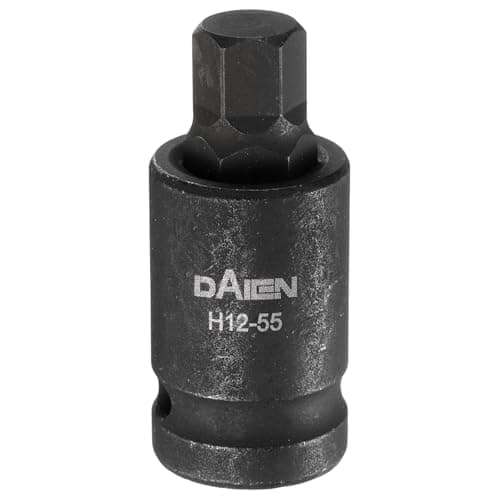 Image of sourcing map H12 Hex Bit Socket 55mm/2.17" Length 1/2" Square Drive Metric Extension Impact Bit Power Nut Driver Set S2 Steel Socket Ratchet Wrench Bits, Black