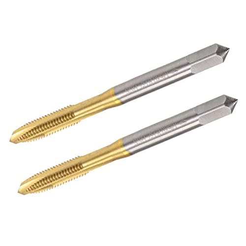 Image of TA-VIGOR M5 x 0.8mm Spiral Point Plug Thread Tap, HSS Titanium Coated Thread Milling Tap with H2 Tolerance, 3 Flutes Ground Threads(Round Shank with Square End) 2Pcs