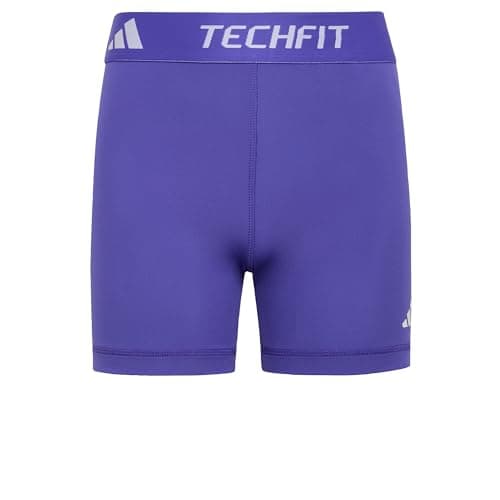 Image of adidas Girl's Techfit Short Leggings Tights, Pure Purple/white, 11-12 Years