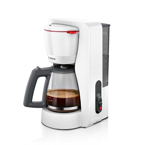 Image of Bosch MyMoment TKA2M111 Filter Coffee Maker, 1.25 L Glass Jug, 10-15 Cups, Keep Warm 40 Minutes, Drip Stop System, Swivel Filter Holder, Removable Water Tank,