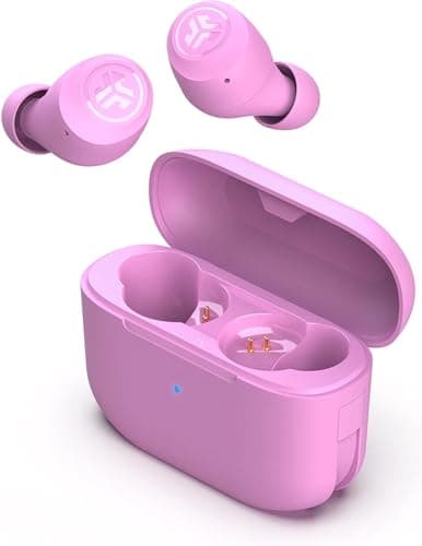 Image of JLab Go Air Pop True Wireless Earbuds, In Ear Headphones, Bluetooth Earphones, Ear Buds with 32H Playtime, Bluetooth Earbuds with Microphone, USB Charging Case, Dual Connect, EQ3 Sound, Pink