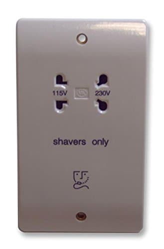 Image of [MK] SHAVER SOCKET - DUAL VOLTAGE, Product Range Logic Plus Moulded Wall Plate, Switches, Socket Outlets Switch Ranges Electrical - K701WHI