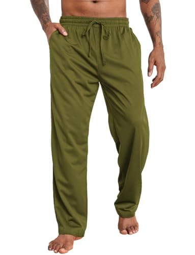 Image of Halfword Joggers Men Sweatpants Casual Trousers Bottoms Loose Fit Jogging Track Lounge Pants Pockets Training Gym Running Green M