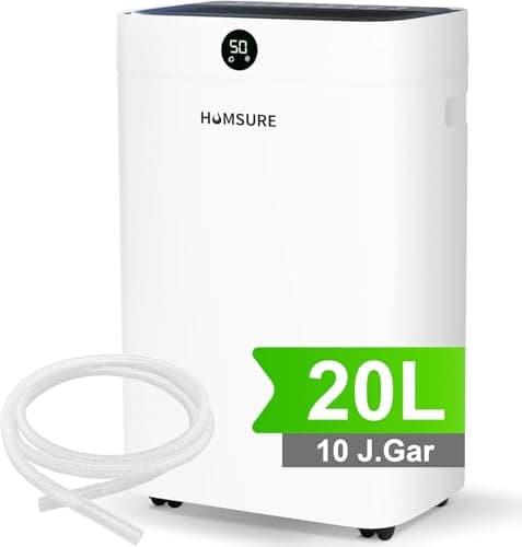 Image of ELECCI Dehumidifier 20L, Dehumidifier for Home & Clothes Drying 200 m³ (50 m²), Timer, Auto Defrost, Quiet (40dB), 2.8L Tank, Continuous Drain, Built-In Pump, Automatic Mode, for Basement, Bedroom