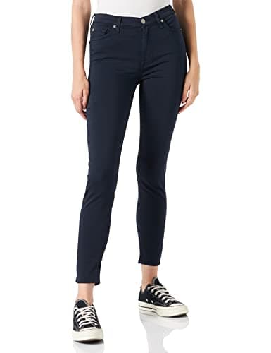Image of 7 For All Mankind Women's Hw Skinny Crop Jeans, Blue (Dark LM), W24/L27 (Manufacturer Size: 24)