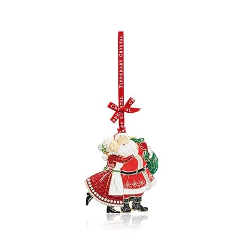 Image of Tipperary Crystal Christmas Tree Decoration, Luxury Hanging Ornament – Perfect for Holiday Décor & Gifting, Sparkling Mr & Mrs Claus Decoration