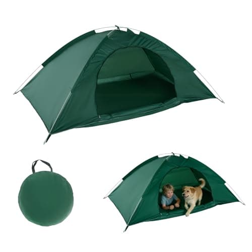 Image of Higoya Pop Up Tent, 2 Man Instant Setup Camping Tent, Double Layer Dome Tents Include Carry Bag, Lightweight Tent for Outdoor Camping, Hiking, Mountaineering, Backpacking, Forest Green