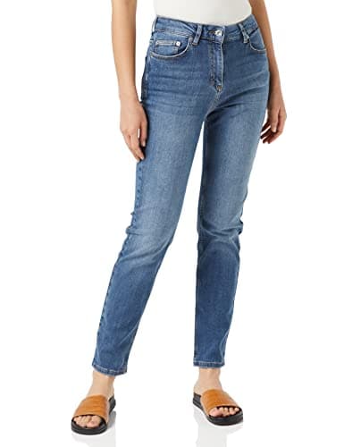 Image of French Connection Comfort Stretch Recycled High Rise Straight Leg Denim,Mid Blue,6