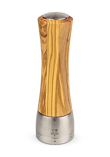 Image of PEUGEOT - Madras u'Select 21 cm Salt Mill - 6 Predefined Grind Settings - Powdered Salt Innovation, Zirlion Mechanism - PEFC-Certified Olive Wood and Stainless Steel - Made in France