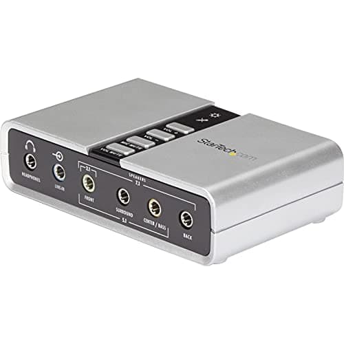 Image of StarTech.com 7.1 USB Sound Card - External Sound Card for Laptop with SPDIF Digital Audio - Sound Card for PC - Silver (ICUSBAUDIO7D)