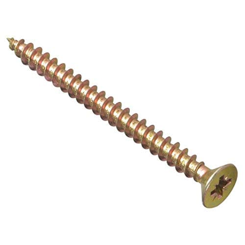 Image of ForgeFix Multi-Purpose Single Thread Screws | 6.0 x 60mm | Zinc Yellow Passivated | Box 100