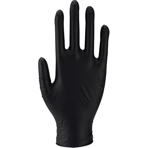 Image of Essentialz Black Nitrile Disposable Gloves, Large, Pack of 100, Latex-Free, Powder-Free, Food Safe, CE Certified, Extra Soft & Elastic for Cleaning, Cooking, Tattoo & Salon