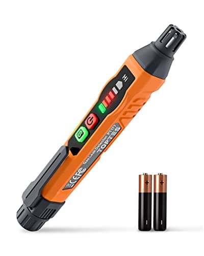 Image of TopTes Natural Gas Detector, PT177 Gas Leak Detector with Audible & Visual Alarm, Portable Gas Sniffer to Locate Combustible Gas Leak Sources Like Methane,Propane (Includes Battery x2)-Orange