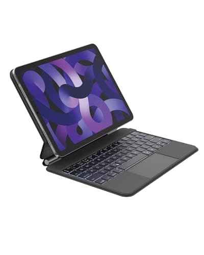 Image of Belkin Pro iPad Keyboard Case with Magnetic Stand, Backlit Bluetooth Keys, Trackpad Gestures, Apple Pencil Holder, Premium Leather Cover, QWERTY, Media Controls, For iPad Air 11” M3/M4, iPad Pro 11”