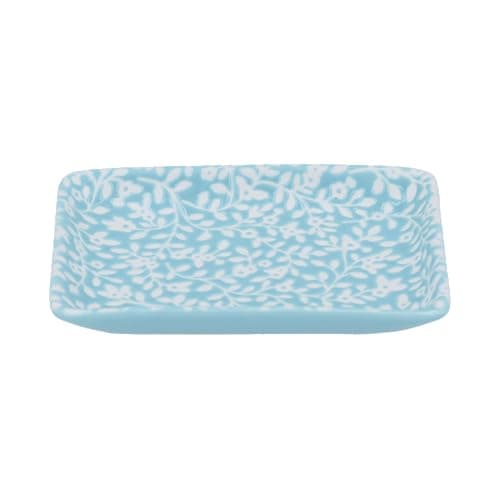 Image of Gisela Graham Ceramic Trinket Dish, Pale Blue Floral Pattern, Small