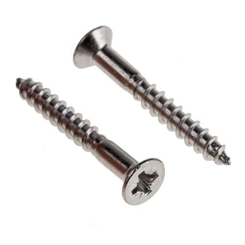 Image of Nuts About Bolts No.12 x 1.1/2" (5.5mm x 40mm) Pozi Countersunk Wood Screws Rust-Proof A2 Stainless Steel, for Floorboards, Wood Fences, DIY Furniture & Repairs - Pack of 5