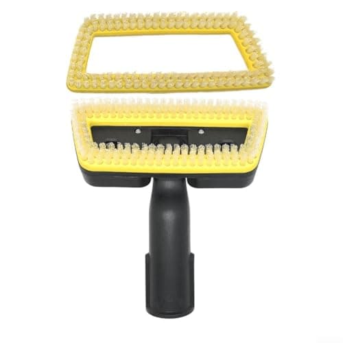 Image of Detachable Steam Handheld Brush for Karcher SC1-5 CTK1020, High-Temp Nylon Bristle Floor Cleaning Head with Replaceable Tips for Tile Marble Bathroom Furniture(Transparent+Replacement brush)
