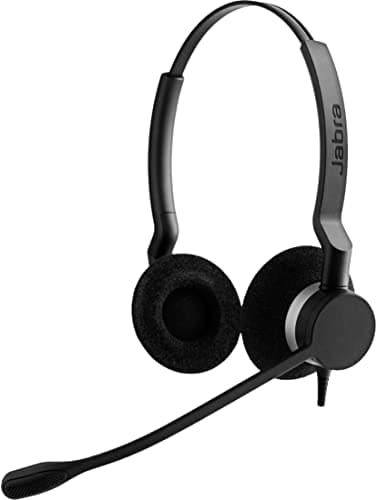 Image of Jabra Biz 2300 Quick Disconnect UC On-Ear Stereo Headset - Unified Communications Certified Noise-cancelling and Corded Headphone for Deskphones