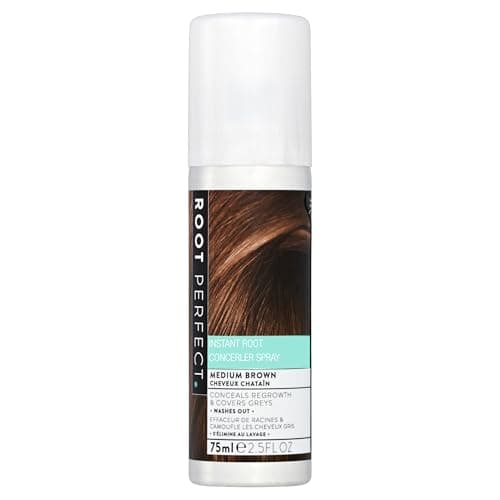 Image of ROOT PERFECT Medium Brown Root Concealer Spray - Hair Color Touch Up for Gray Coverage - Instant Temporary Color - Quick & Easy Application - Undetectable Natural Look 75ml
