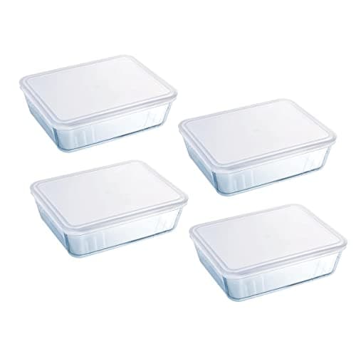 Image of Pyrex Batch Cooking Cook and Freeze Food Storage Glass Containers Set Of 4 1.5 Ltr